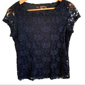 Fever Black Lace Short-sleeve Top